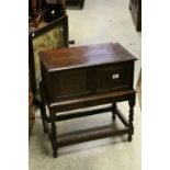 Vintage oak sewing cabinet with contents