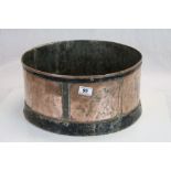Vintage Copper & Iron Bound Circular Pot, 40cms diameter