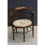 Late 19th / Early 20th century Bow Back Chair with Turned Spindles and raised on Five Turned