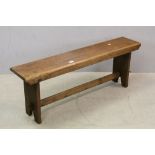 19th Century pine farmhouse kitchen bench, approx.48 inches long