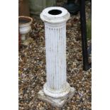White painted cast iron column of classical form together with a similar cast iron jardiniere