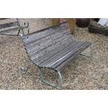 Wrought Iron Garden Bench with wooden slats