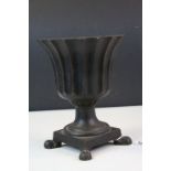 Vintage cast iron planter/jardiniere of fluted form