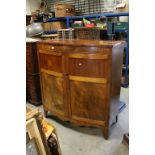 Victorian Mahogany Bow Fronted Cupboard, the two doors opening to reveal a hanging rail, 120cms wide