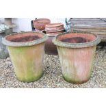 Two large vintage tapering flower pot planters, approx. 72cm tall