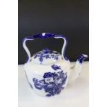 Large blue & white iron stone pottery teapot