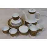 20th Century Rosenthal with white ground and gilt mottled decoration coffee set to include plates,