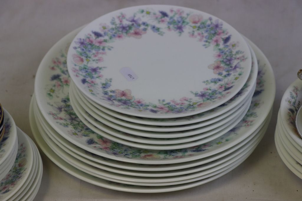 Part Wedgwood Angela pattern floral decorated dinner service and four Royal Albert cups and saucers - Image 3 of 4