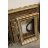 Five antique gilt gesso picture frames