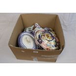 Box of mixed vintage & other ceramics to include Oriental