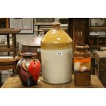 Antique stoneware flagon Doulton & Watts, impressed D C Chambers Clapham road place London, together