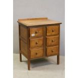 Vintage small pine floor standing cottage chest of six drawers