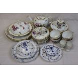 Royal Copenhagen floral decorated part dinner service and tea set together with Royal Copenhagen