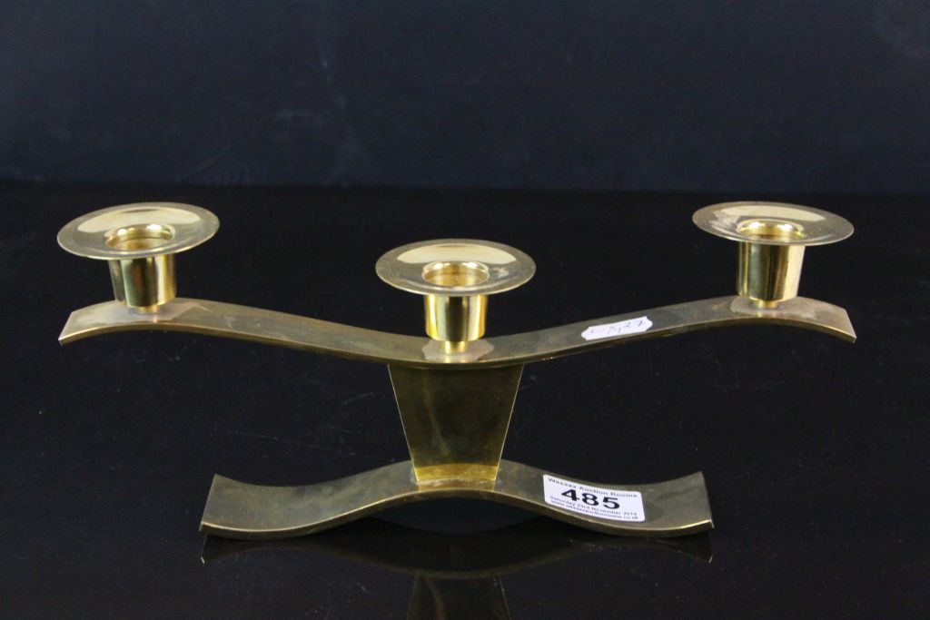 Mid 20th Century Hagenauer Austrian three branched candlestick impressed marks to underside