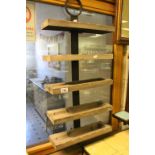 Wooden and Wrought Iron Hanging Five Wine Bottle Rack, 88cms high x 40cms wide