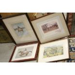 Snaffles a set of four framed horse racing prints with horses and jockeys