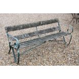 Wrought Iron Garden Bench with wooden slats