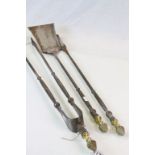 Set of antique fire side companion set