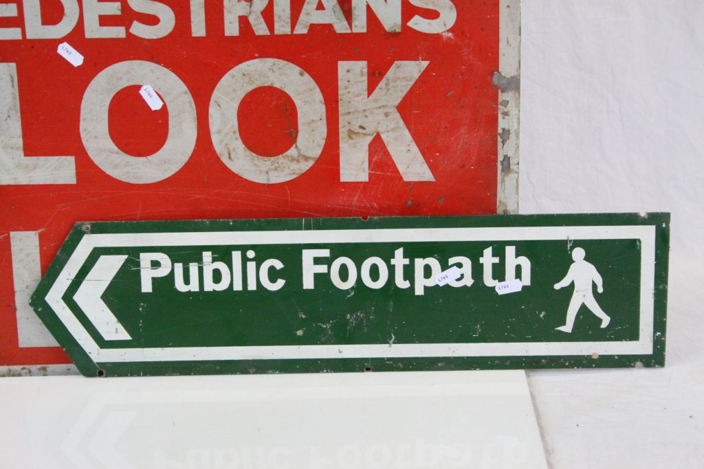 Four vintage Signs to include; No Parking, Public Look Left, Public Footpath & Automatic Fire Alarm, - Image 3 of 3