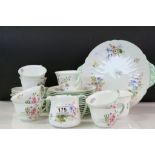 Shelley wild flower patterned tea set, no tea pot