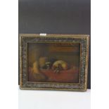 Circa 1840 after Edwin Henry Landseer oil on gessoed canvas of two King Charles Spaniels titled