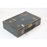 Vintage Leather effect Writing / Attache type box with carry handle by "J C Vickery Regent St",