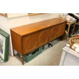 Retro Mid 20th century Nathan Teak Sideboard with Three Drawers and Three Cupboard Doors with