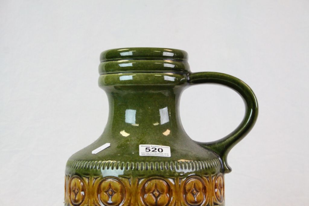 Green ground West German Art Pottery single handled vase - Image 2 of 4