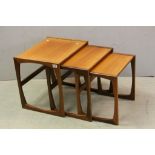 Retro Mid 20th century G-Plan Nest of Three Teak Side Tables, largest 53cms long x 49cms high