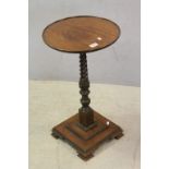 Late 19th / Early 20th century Mahogany Jardiniere Stand raised on Twisted Support and Square