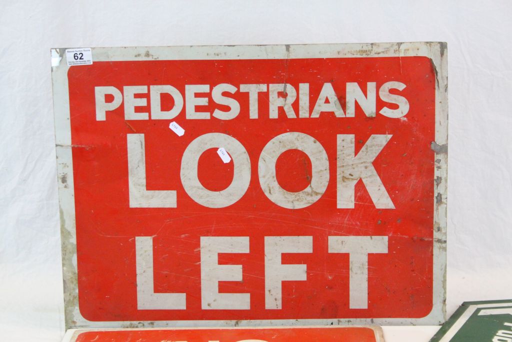 Four vintage Signs to include; No Parking, Public Look Left, Public Footpath & Automatic Fire Alarm, - Image 2 of 3