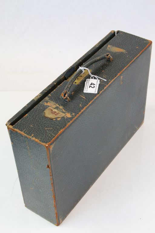 Vintage Leather effect Writing / Attache type box with carry handle by "J C Vickery Regent St", - Image 7 of 7