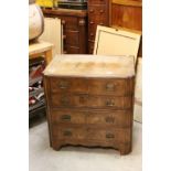 19th century Continental Walnut Chest of Four Long Drawers, 76cms wide x 77cms high