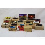 17 metal models, 1:43, mostly in brown boxes, various manufacturers, to include Diapet Datsun
