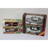 Four boxed Scalextric slot cars to include C113 Triumph TR7, C114 Triumph TR7, C284 Police Rover and