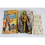 Marx Knight with accessories contained within a Marx Johnny West Action Cowboy figure