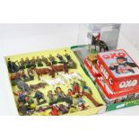 Collection of metal figures to include Cowboys & Indians, Soldiers, Horses etc plus a boxed Britains