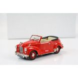 Boxed ltd edn 1:43 Kenna Models Austin A40 De Luxe Tourer metal model in red, 3 of 400, vg