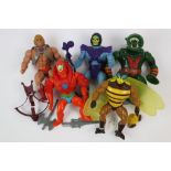 Five original Mattel He Man Masters of the Universe figures to include He Man, Skeletor, Buzz Off,