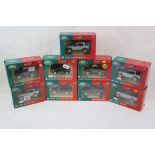 Nine 1:43 boxed Britains Land Rover models to include 40603 Range Rover, 40790 2004 Discovery 3,