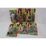 Six carded playworn Austin Powers figures, McFarlane Dr Evil and Mr Bigglesworth, Austin Powers,