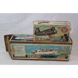 Boxed Marx Mechanical Army Air Transport Helicopter (gd) plus a boxed Penguin 17" Super Scale