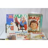 Quantity of MAD magazines ranging from 1960s-1990s in various conditions