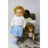 Six plastic mid 20th C dolls to include Palitoy, Ideal etc