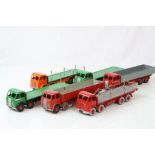 Six Dinky Supertoys Foden diecast models, various colours, play worn with some repainting