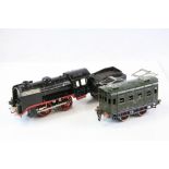 Two Marklin O gauge locomotives to include 20v electric 0-4-0 in black with tender and a RS3180 0-