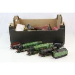 Three OO gauge locomotives to include Hornby Flying Scotsman and Hornby Dublo EDL17 plus 15 items of