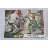 Boxed Airfix 12 OO7 James Bond & Odd Job plastic kit, unmade but with parts removed from plastic,