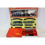 Boxed Triang OO gauge R323 Operating Royal Mail Coach Set (vg) and a boxed Hornby RS604 Night Mail