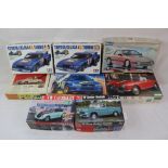 Quantity of plastic model car kits, kits, part and accessories in various conditions, contained in